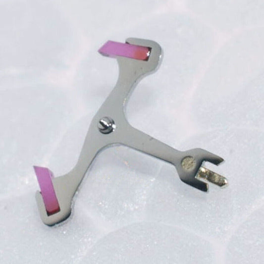 Swiss Made silver metal pallet fork for C07.611 watch movement, 80-hour power reserve, precision part.