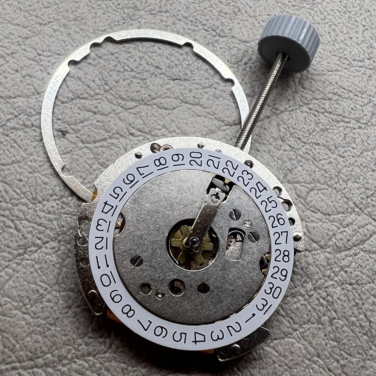 Swiss Ronda 775 quartz watch movement with date display at 3 o'clock, precision timekeeping