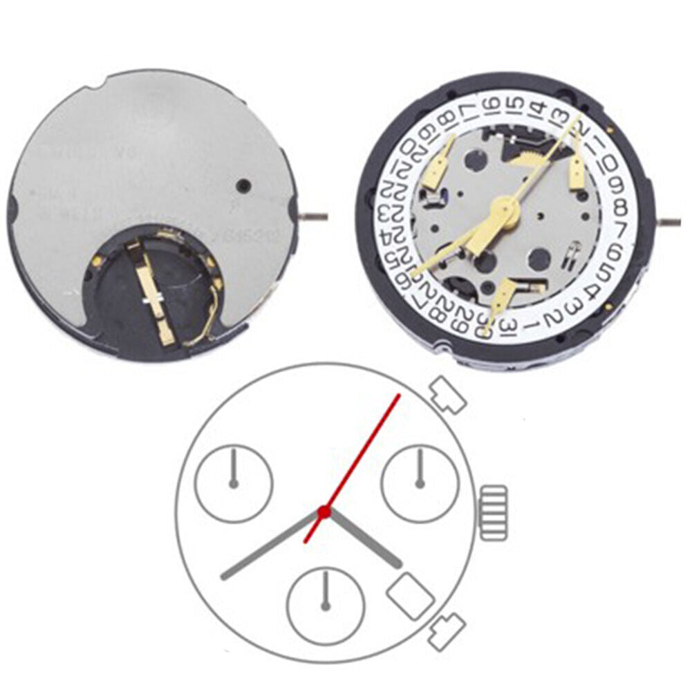 ETA G15.211 Watch Quartz Movement  3 Hands Date 4