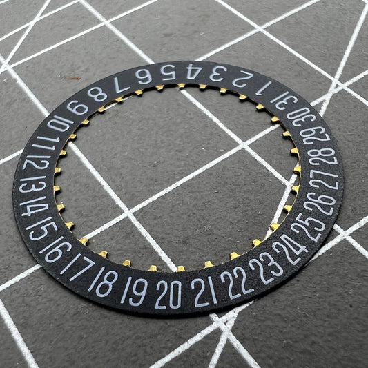Date générique à 6 heures, disque de date noir, roue de date pour mouvement <tc>ETA</tc>2824-2