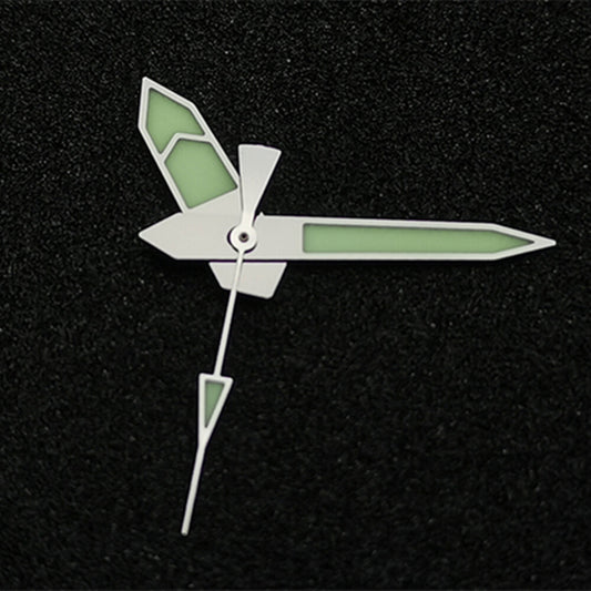 Green luminous watch hands set for SKX/SBBN with NH35A/NH36 movement by P1-5-A, perfect for upgrades.