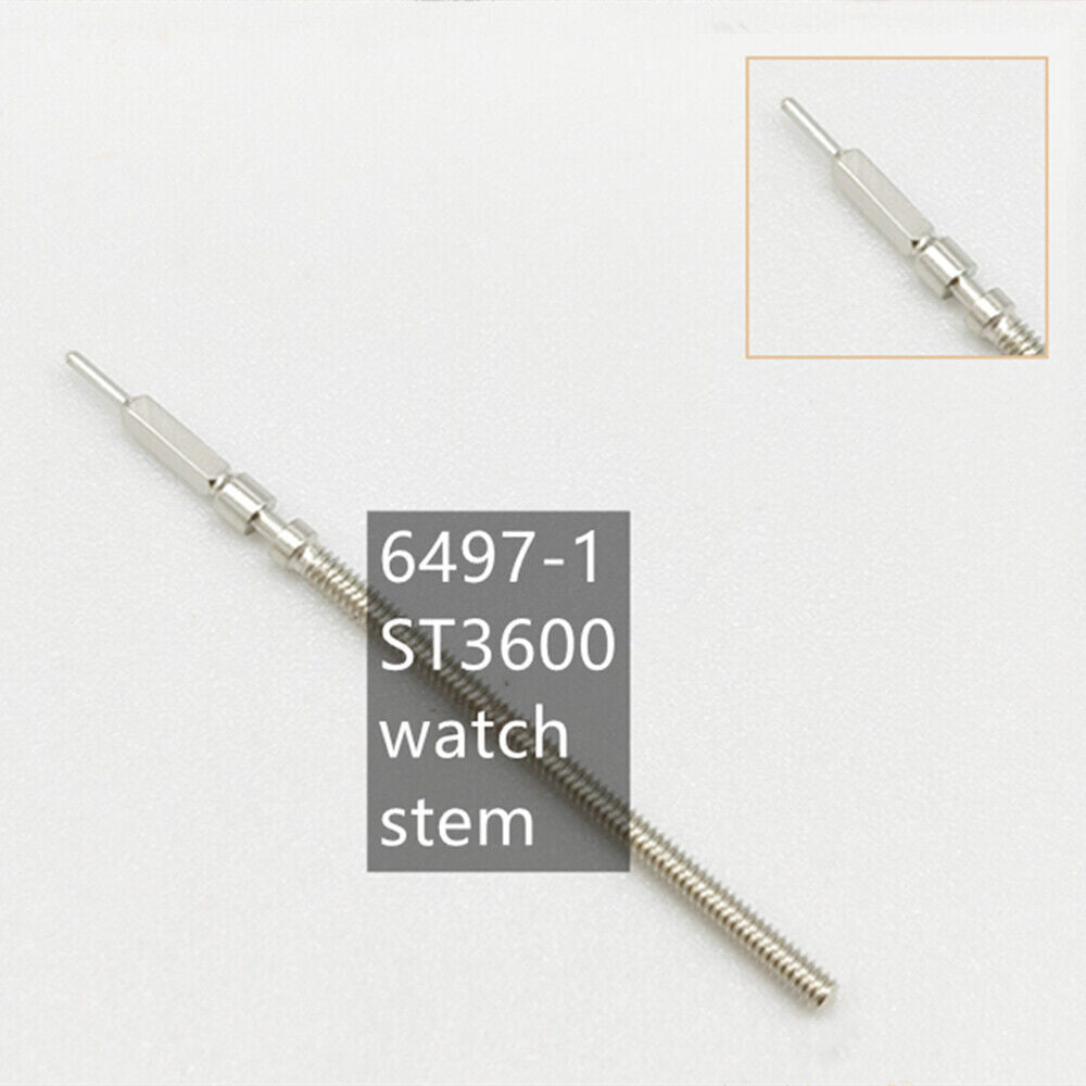 Precision replacement watch winding stems for Seagull and ETA 6497-1 ST3600 movements, compatible parts.