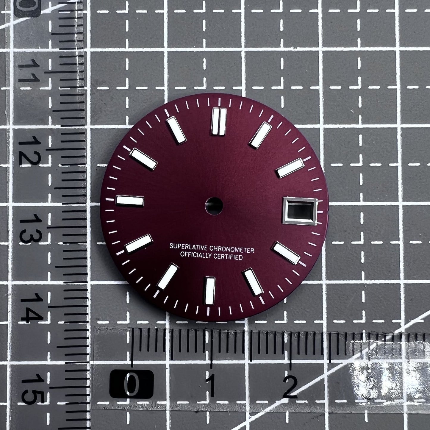 Roter gr�ner Leuchtender Metall-Zifferblatt mit polierter Oberfl�che f�r NH35 Uhrwerk von Roter Brand
