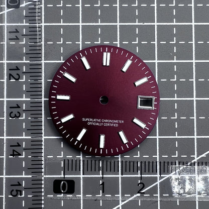 Roter gr�ner Leuchtender Metall-Zifferblatt mit polierter Oberfl�che f�r NH35 Uhrwerk von Roter Brand
