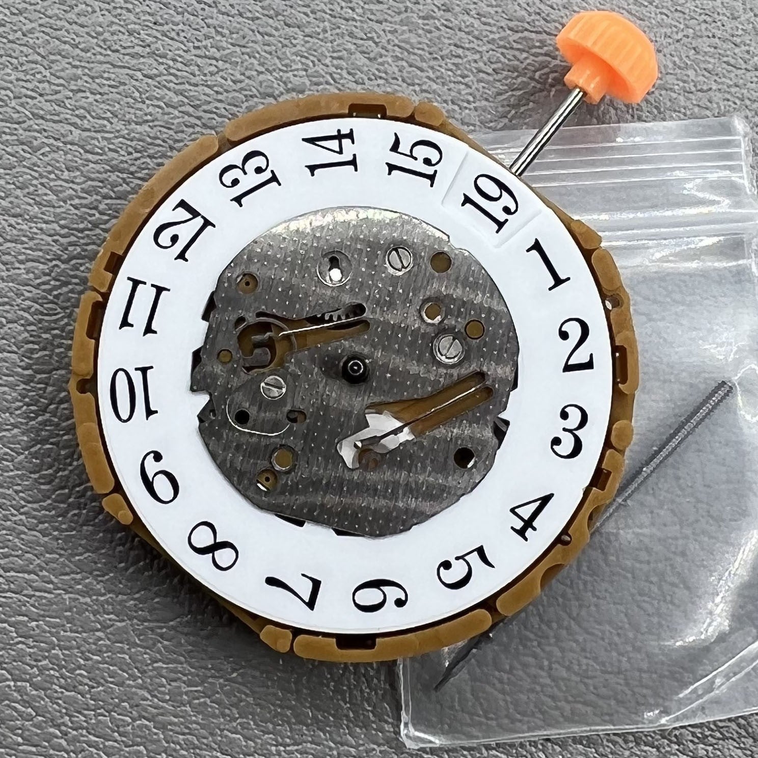 Close-up of Japan Miyota GP01 quartz watch movement, precise mechanism for durable watch accessories.