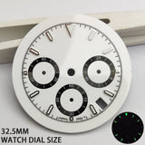 Wholesale Green Luminous Matted White Watch Dial for VK63 Quartz Movement