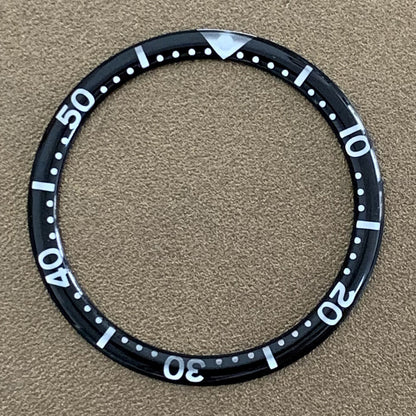 39 mm/32,2 mm weiße Schrift Kreisbogen Abschrägung Aluminium Uhr Lünette Einsatz Uhr Teil
