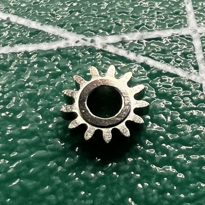 Silver winding pinion gear for ST3600 ETA6497 watch movement, precise replacement part.