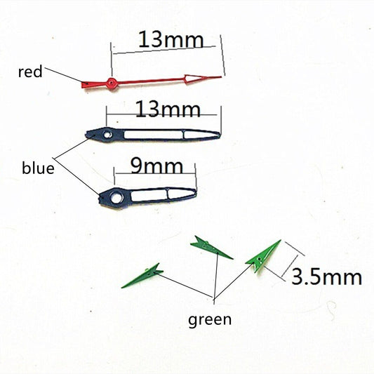13 mm blaue Zierleiste, weiß lackierte Uhrzeiger für Miyota OS10 OS20 OS22 OS60 OS80