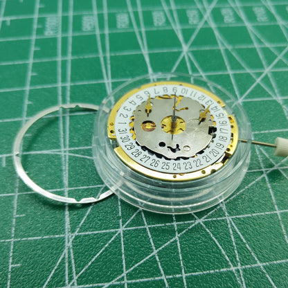 Swiss ISA 8171 quartz watch movement with date at 6, multifunctional for precise timing and reliability.