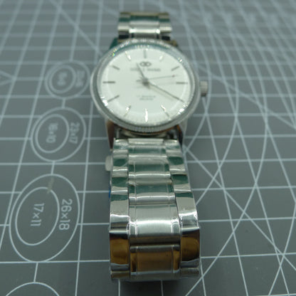 Beijing 36mm manual mechanical watch with silver case and silver nail indices, classic style for enthusiasts