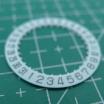 White date disk wheel showing date at 6 o'clock for Miyota 8215 8200 movement, generic brand accessory.