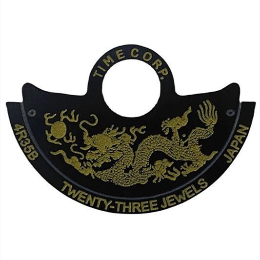 Dragon-themed black rotor overlay for NH35, NH36, 7S26 watches by Dragon~China, enhancing watch aesthetics.