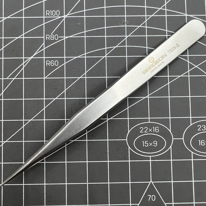 Bergeon 7026-3 antimagnetic tweezer for precise fine hairspring handling in watch repair accessories.