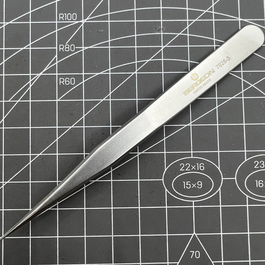 Bergeon 7026-3 antimagnetic tweezer for precise fine hairspring handling in watch repair accessories.
