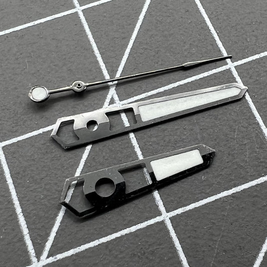 13mm hollow black trim blue lume watch hands designed for NH35 NH36 mechanical movement with clear visibility