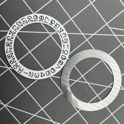 Date disk wheel for NH35 NH36 movement, showing date at 3 o'clock, white background, precision part