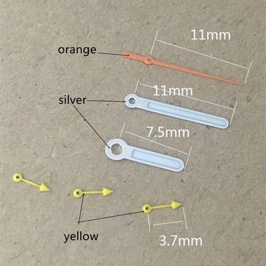 Aiguilles de montre rondes et pointues argentées de 11 mm pour Miyota OS10, OS20, OS60, OS80