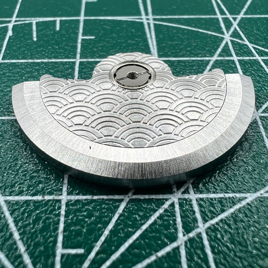 Silver Sea Wave carved rotor oscillating weight for Miyota NH35 NH36 watch movement.