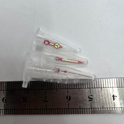 Red Fork watch hands with red trim and green lume, compatible with NH35/NH36 movements for SKX007 and SBBN models by Red Fork.