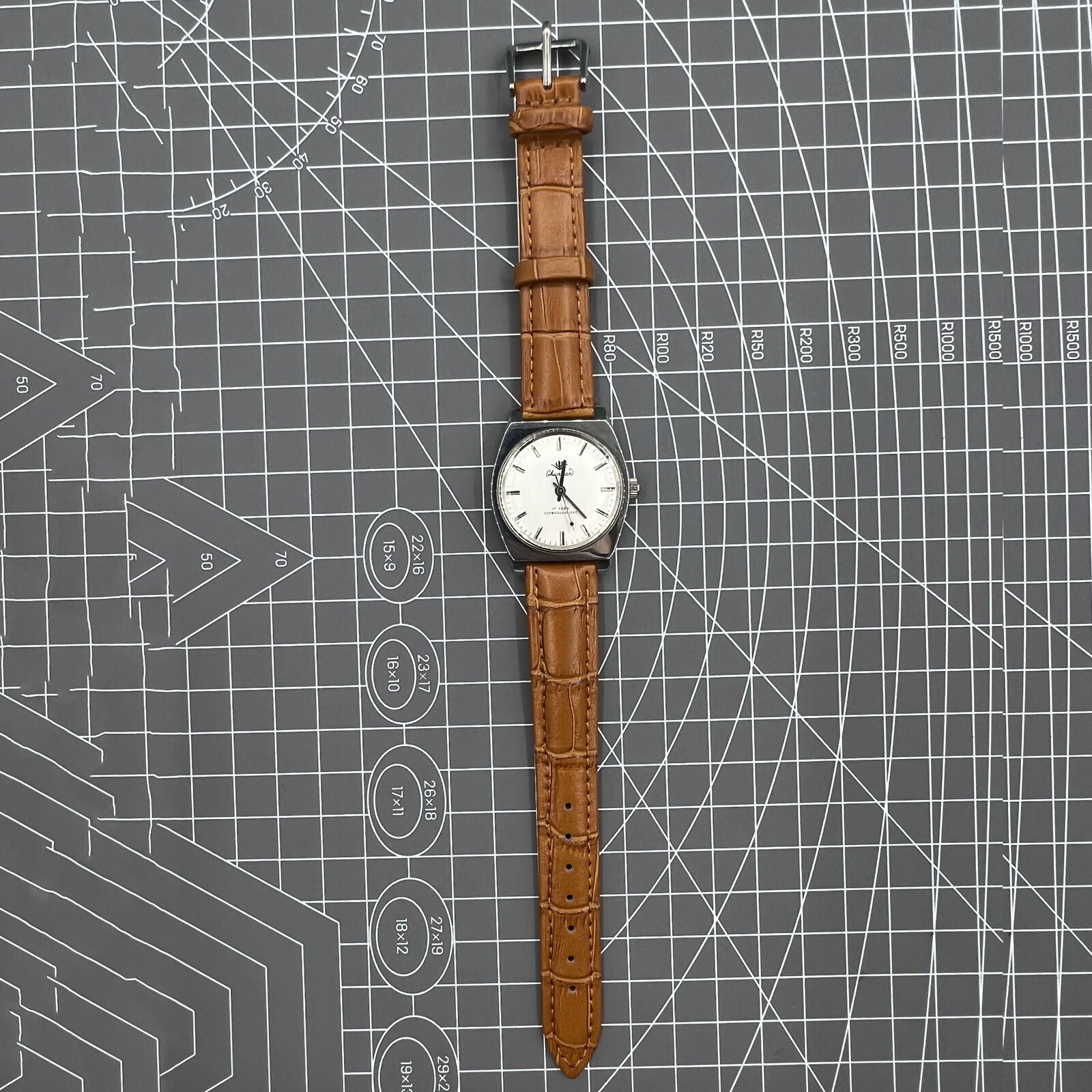 33mm Chunlan steel manual mechanical watch with silver dial and 17-jewel movement, paired with a sleek watch band.