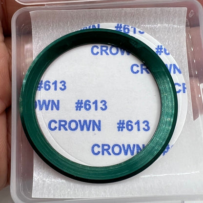 38mm green and red GMT bezel insert for RLX watch, aluminum alloy with clear white numeral markings.