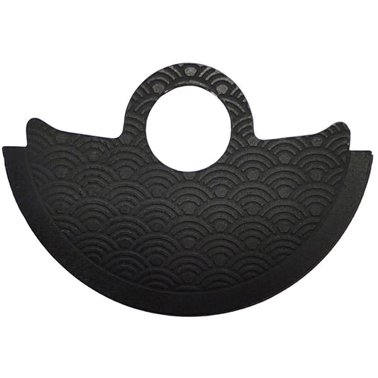 Waved black metal sheet overlay by Hammer for Miyota 9015 rotor, enhancing watch accessory style and durability