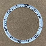 39mm/32.2mm White Font Circular Arc Bevel Aluminum Watch Bezel Insert Watch Part