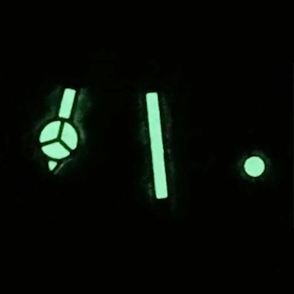 Green luminous watch hands with silver trim, compatible with NH35 NH36 movements, for precise timekeeping.