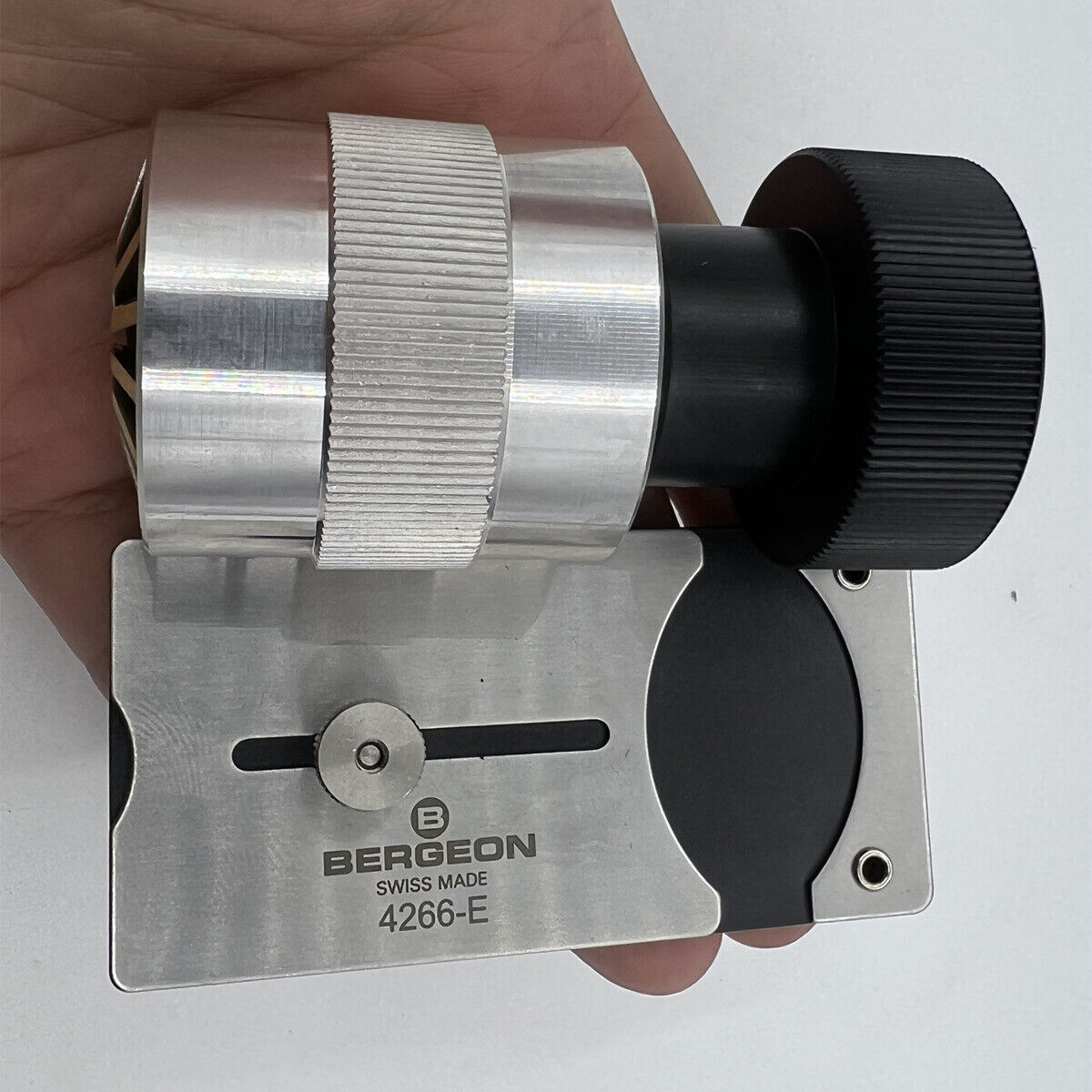 Bergeon 4266 watch crystal remover tool with adjustable lift for 10-45mm crystals, precision watch accessory