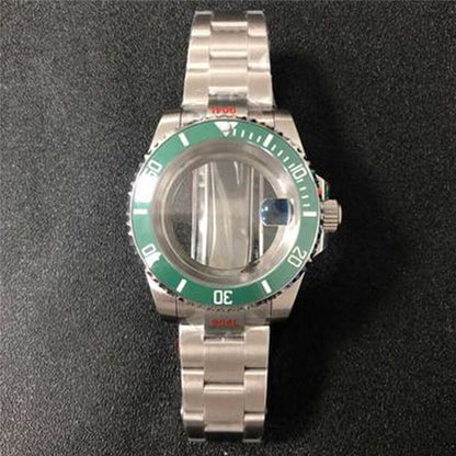 Transparent 40MM sapphire glass watch case with strap for NH35/NH36, premium quality, available in 22 vibrant colors.