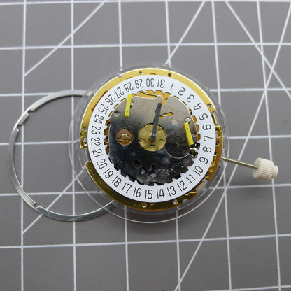 Swiss Made ISA 8171 watch movement with date at 6, precise quartz multifunctional mechanism.