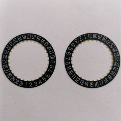 Disque de date générique noir Date@3/6 pour mouvement <tc>ETA</tc>2824-2 2892