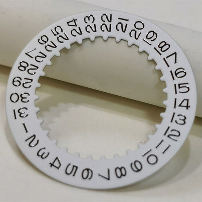White date disk wheel for RLX 3135 movement, compatible with various watch models, perfect for precise date display.