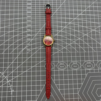 Montre mécanique manuelle Seagull pour femme, rouge, dégradé, clou doré, calendrier simple