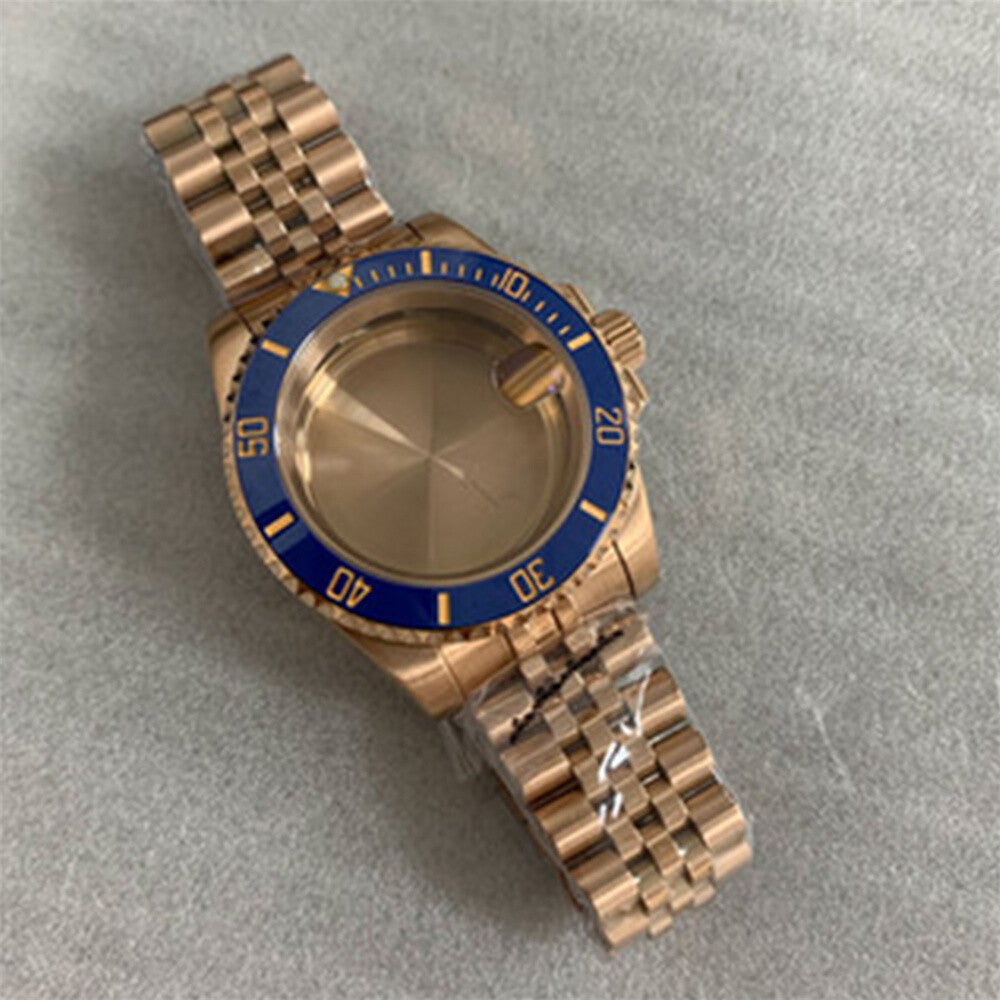 40MM Watch Case with Strap for NH35/NH36 Sapphire Glass Case Watchband Parts