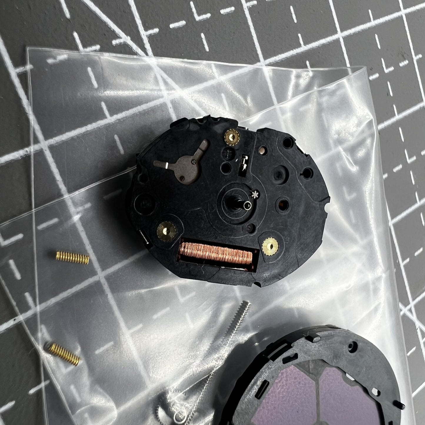 Hattori Epson VS17A solar-powered quartz watch movement for accurate accessory replacement.