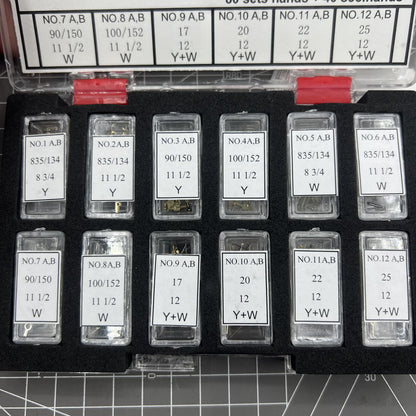 Assortment of luminous watch hands for Chinese movement, Date Just style by Sub Style, ideal for watch repairs.