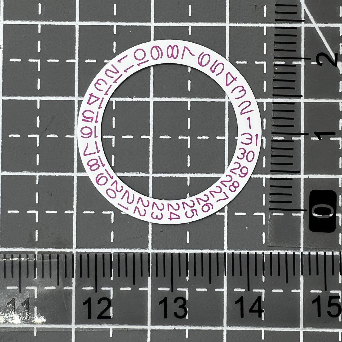 White background showing pink character date display for NH35 NH36 watch movement