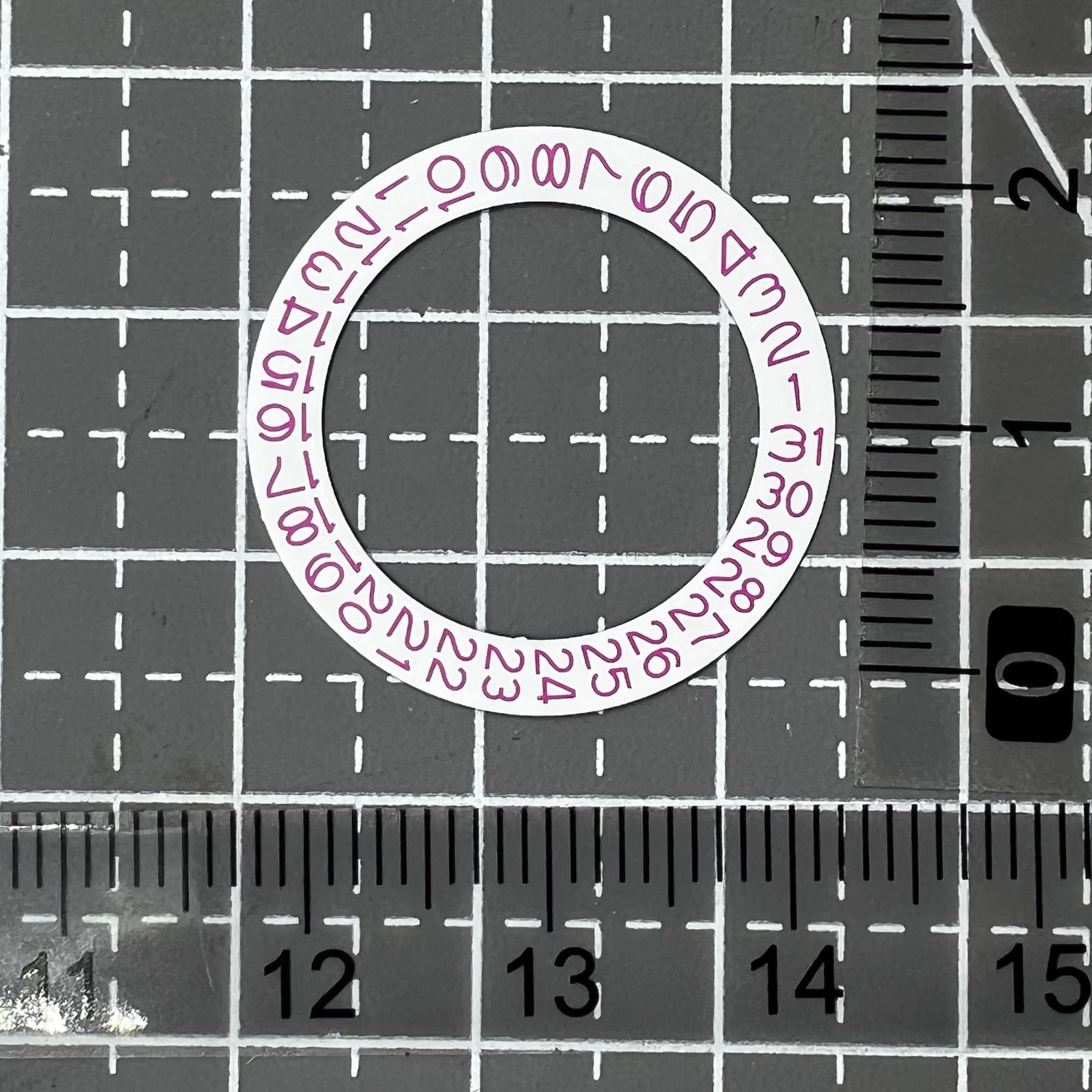 White background showing pink character date display for NH35 NH36 watch movement