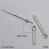 17mm Silver Trim Green Luminous Watch Hands Set for Miyota 2035 2115 2105 2305