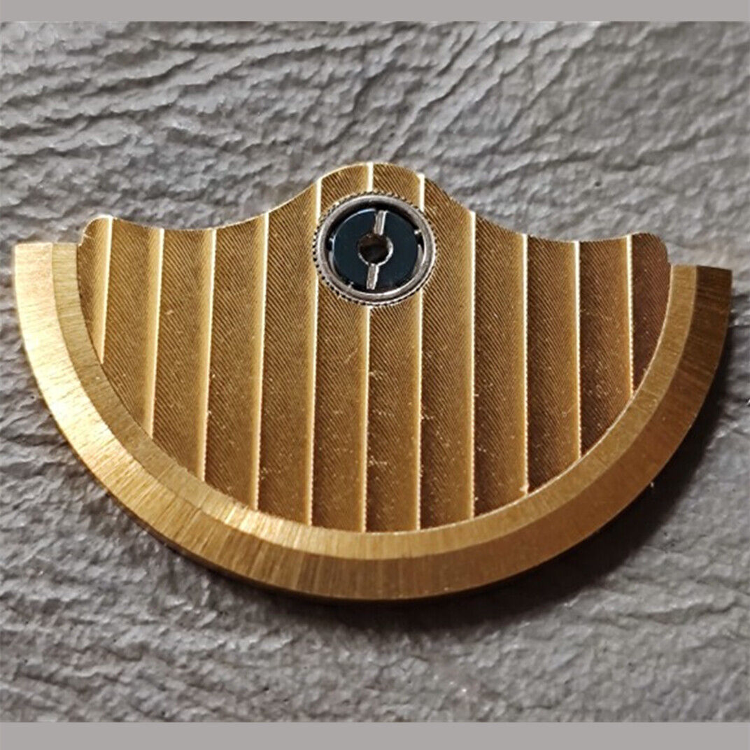 Golden rotor oscillating weight for China-made ST10 watch movement, enhancing automatic winding efficiency.