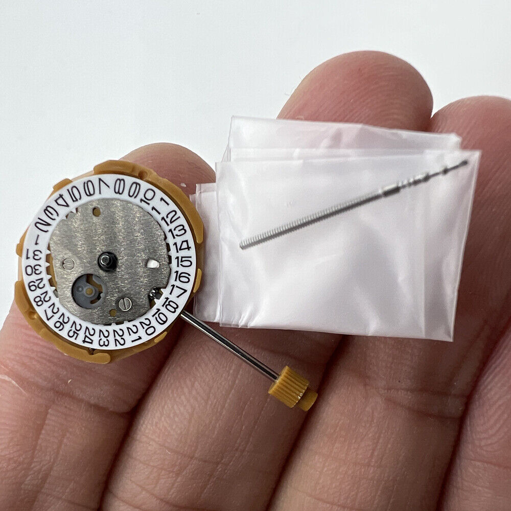 Miyota GL15 Japan quartz watch movement with date display at 6 o'clock, precision engineered.