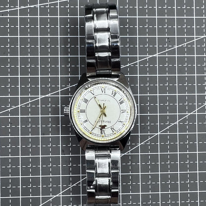 Silberne HONGLIAN mechanische Handaufzugsuhr 32mm mit r�mischen Zahlen und 17 Steinen