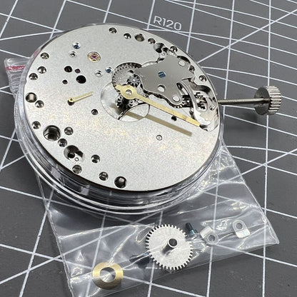 Close-up of Seagull 6497 ST3600/3620 mechanical hand winding movement with seconds at 6 o'clock for watch repair.