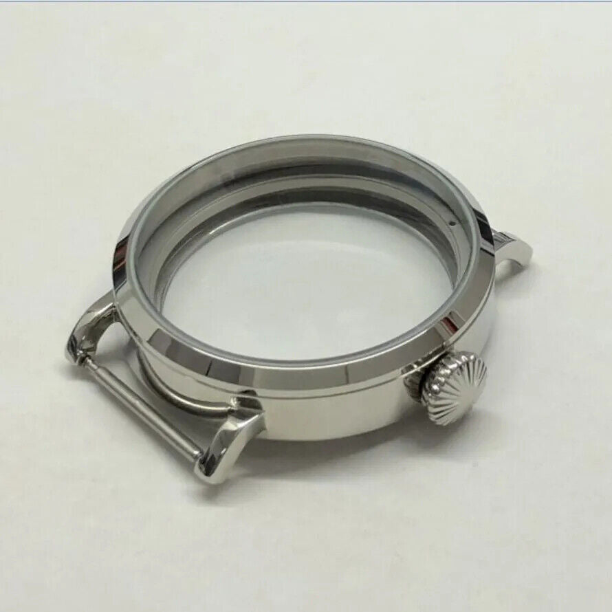 46mm 316L stainless steel watch case compatible with ETA6497/6498 and ST3600/3621 movements.