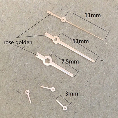 11mm Uhr Hände Rose Goldene Trim Grün Lume für VX3J VX9J VX7J VX3N VX9N VX42