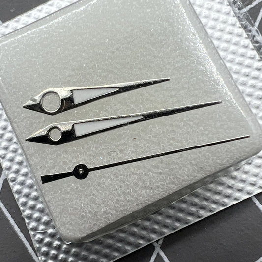 Green luminous 14mm men's watch hands set for Miyota NH35/NH36 movement, ideal for precision timepieces.