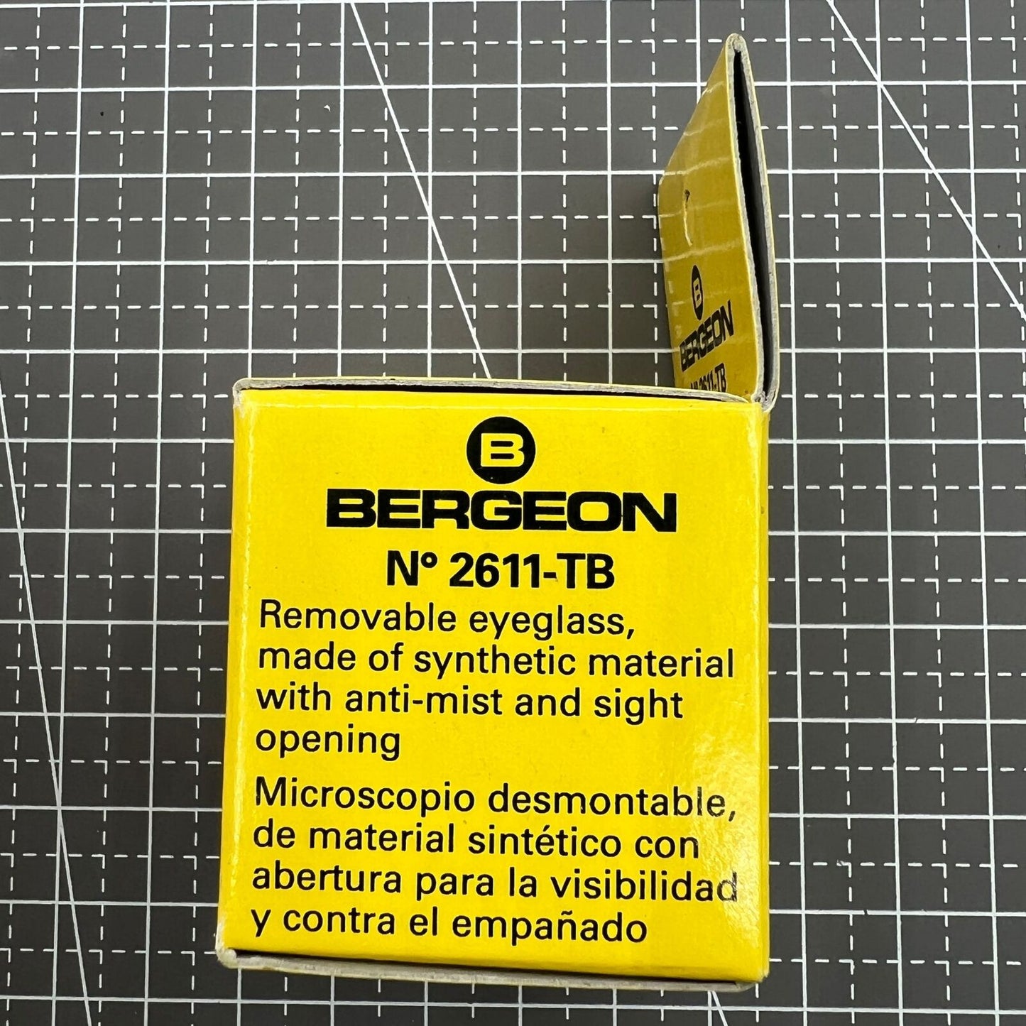 Swiss Bergeon 2611-TB-4 loupe with 2.5x magnification for detailed watch accessory inspection and repair.