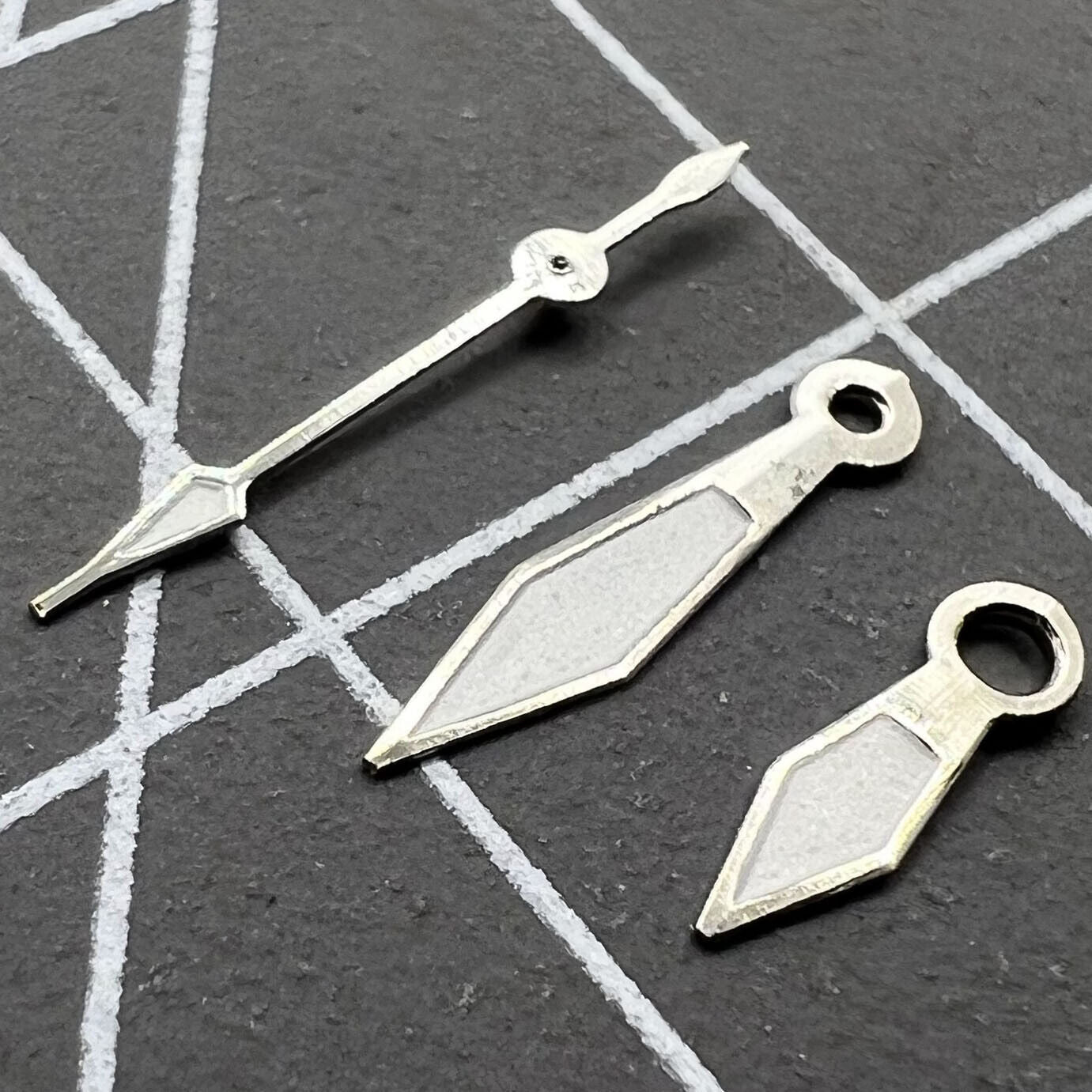 2er Set Silber Leuchtzeiger Uhr für Miyota 2035 Quarzwerk